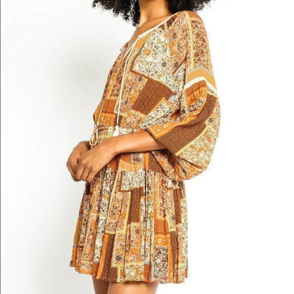 Olivaceous Bohopatchworkdress - image 6